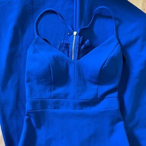 B darlin long blue dress gown with lace size 5 / 6 prom